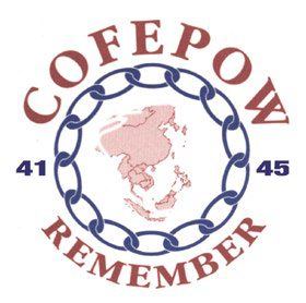 COFEPOW emblem: a chain encircling a map of South-East Asia, with 41 and 45 and the word Remember