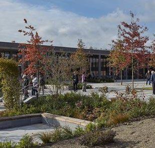 The grounds outside the main building at the Remembrance Gardens in autumn
